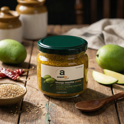 Mango Sesame Pickle (Mamidi Nuvula Pachadi)