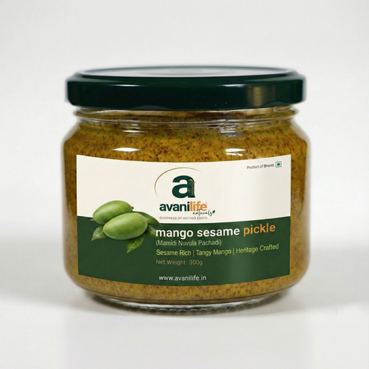 Mango Sesame Pickle (Mamidi Nuvula Pachadi)