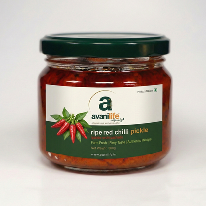 Ripe Red Chilli Pickle (Pandu Mirchi Pachadi)